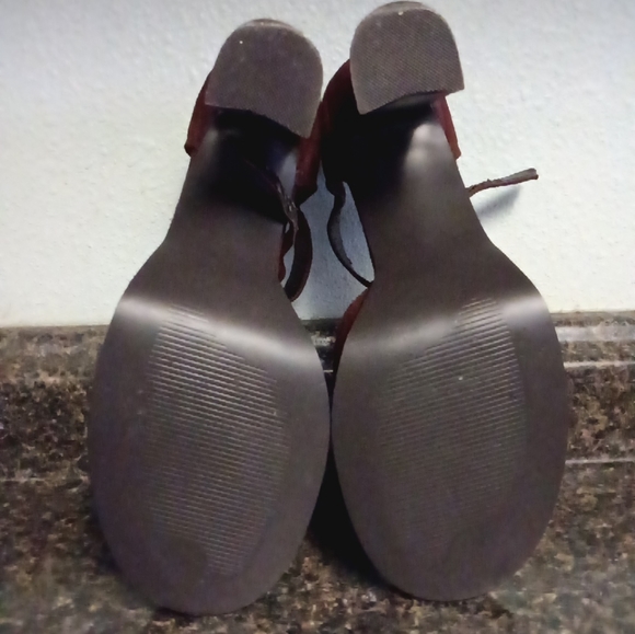 VTG Y2K Mudd Kyrene Brown Velveteen Chunky Mary Jane T Strap Heels Women's 6.5 - Picture 9 of 9